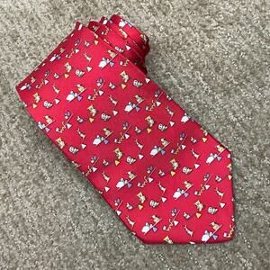 Salvatore Ferragamo Novelty Print Silk Tie Italy Old Money Executive Designer